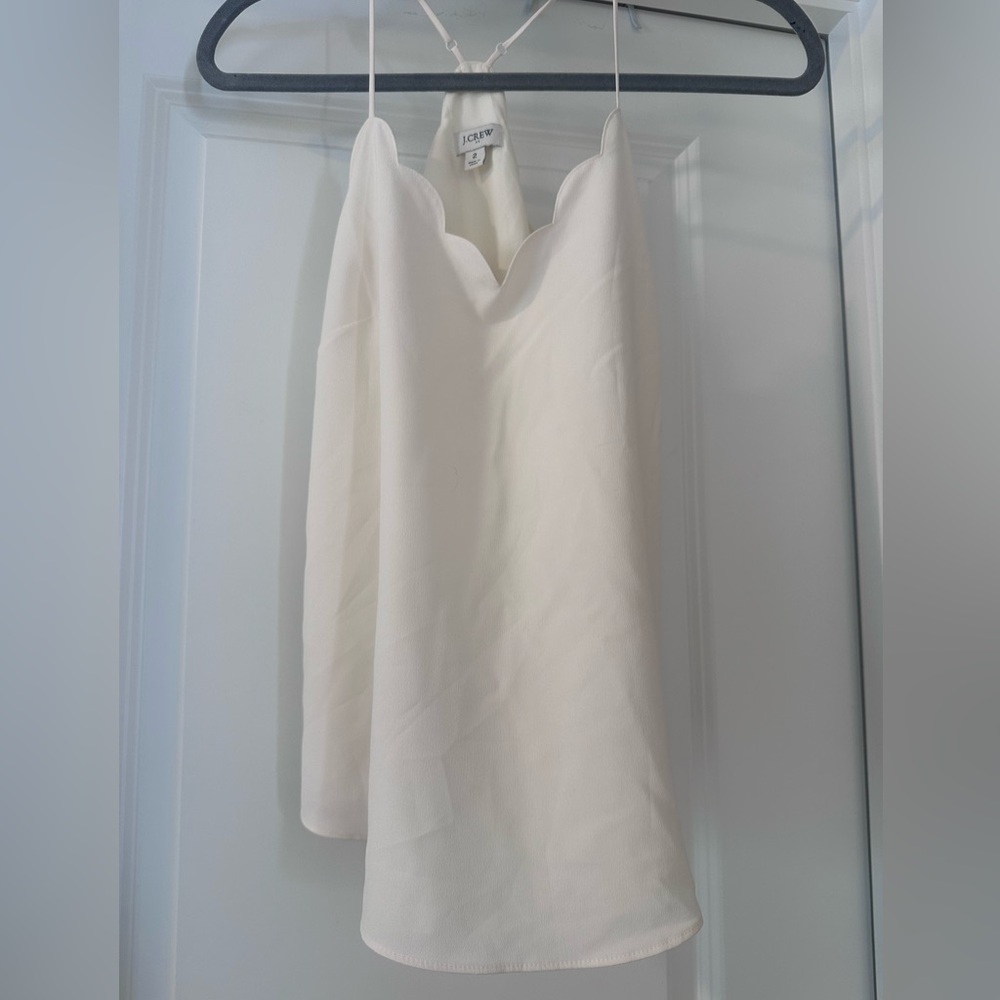 J. Crew Cream Scallop-Edge Cami Top - Picture 5 of 5